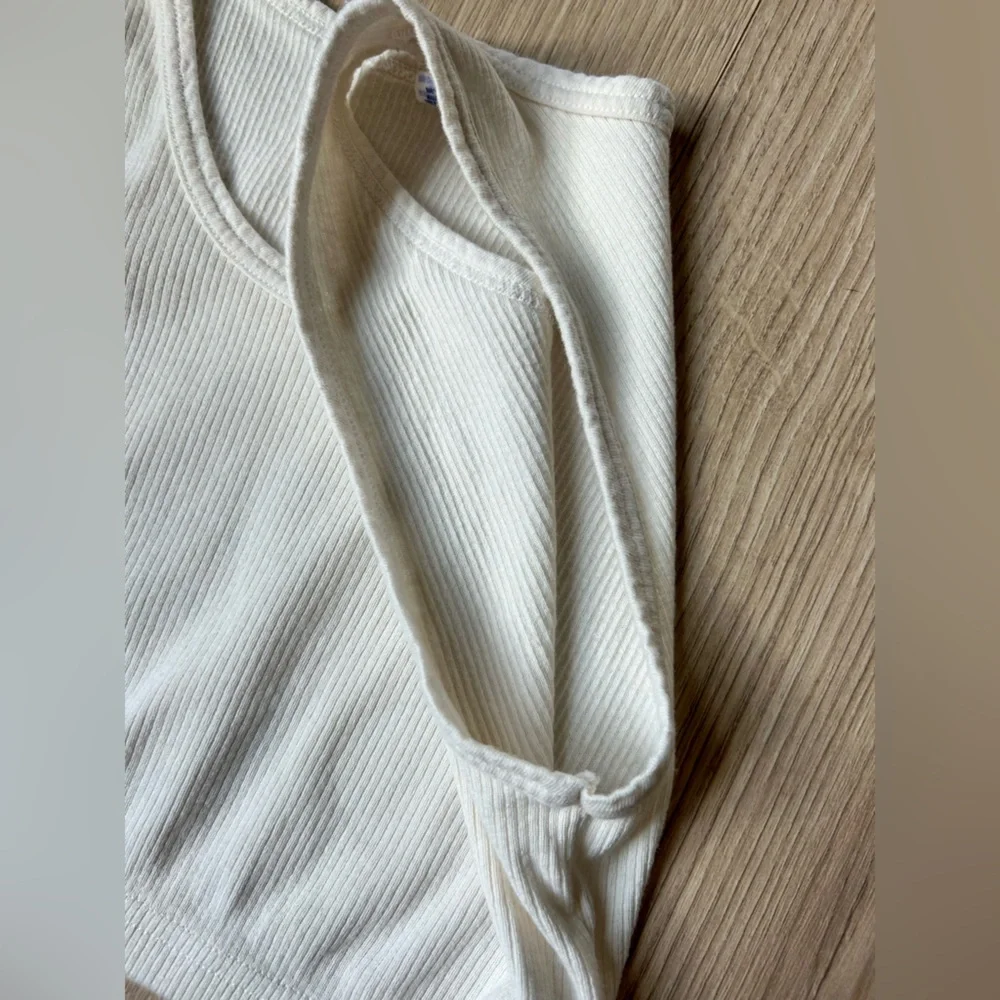 VINTAGE ENHANCE 90s Ribbed 100% Cotton Bralette Lounge Bra Brami Lagenlook Sz L